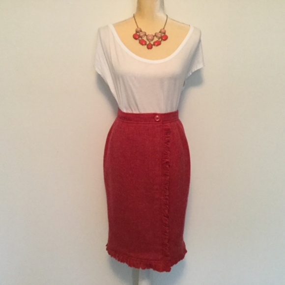 Valentino Dresses & Skirts - ❤️Vintage Valentino Boutique Wrap Fringe Skirt